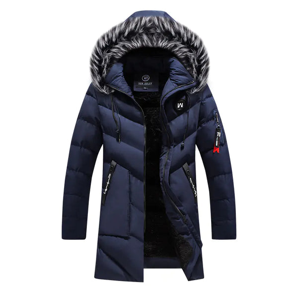 Men's Thickened Winter Cotton Coat with Detachable Cap