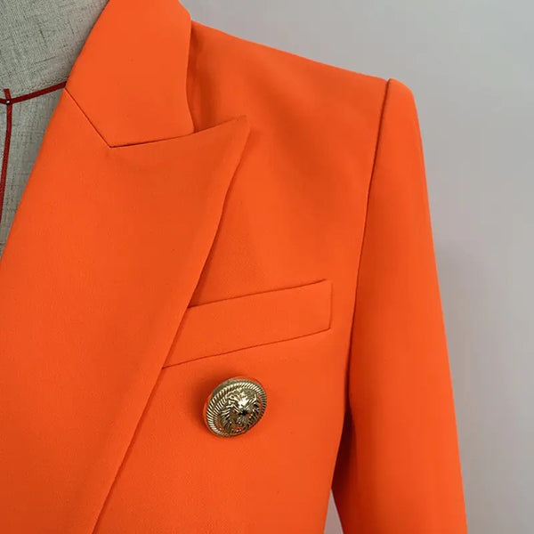 Neon Orange Women's Suit Jacket and Blazer