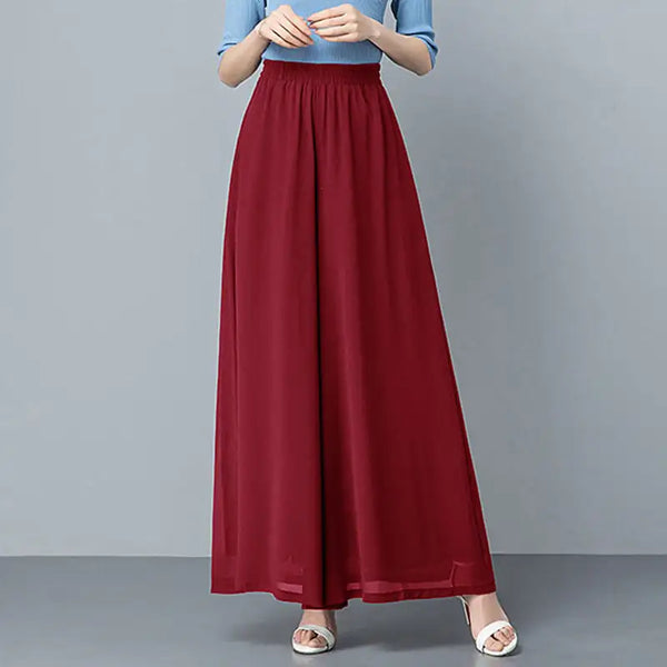 Women's Casual Chiffon Wide Leg Pants
