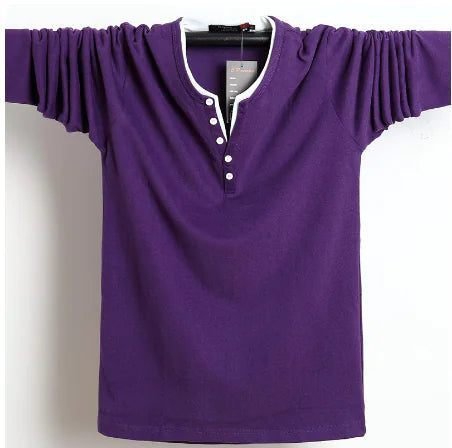 Plus Size Long Sleeve T-Shirt for Men - Korean Style