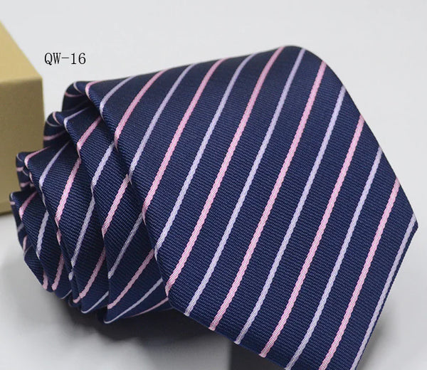 Men's Business Dress Tie - Polyester Striped Tie