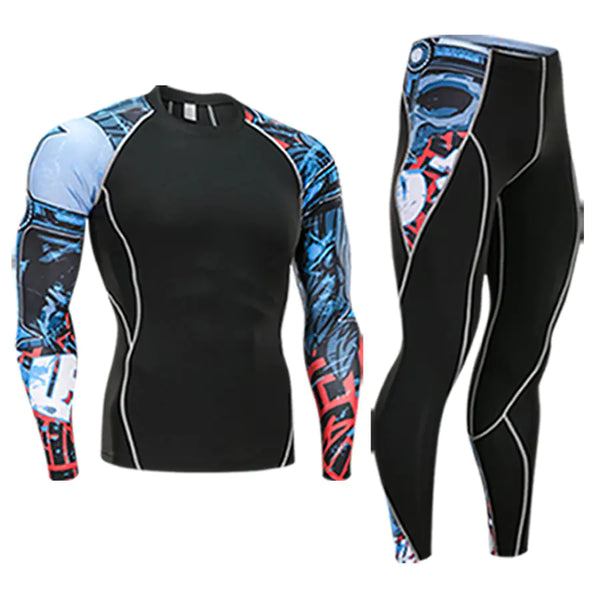 Men's Compression T-Shirt and Leggings Fitness Kit