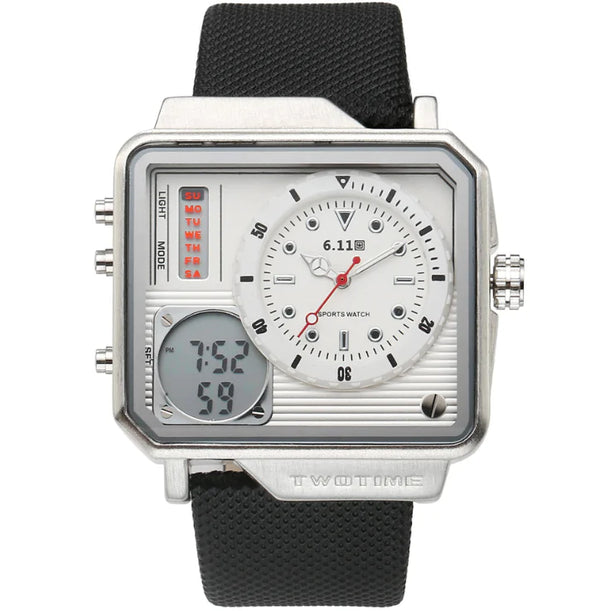 Dual Movement Men's Watch - Multifunctional Sports Watch