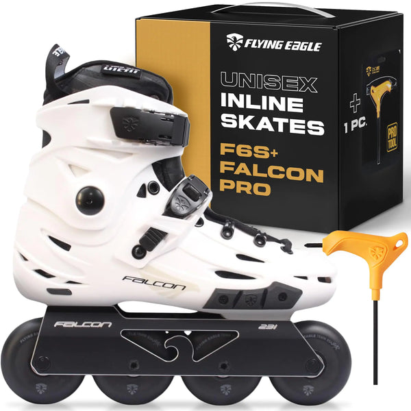 Flying Eagle Skates | F6 Falcon Pro - Inline Skates for Men & Women Adult Inline Skates Inline Skates for Women Mens Inline Skates - White 37