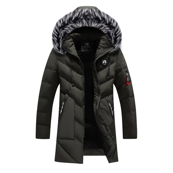 Men's Thickened Winter Cotton Coat with Detachable Cap