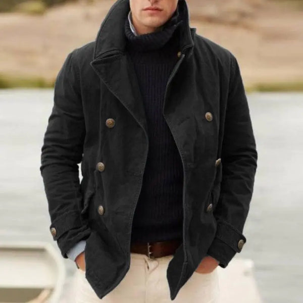 2023 Men's Casual Fashion Solid Color Cardigan Coat