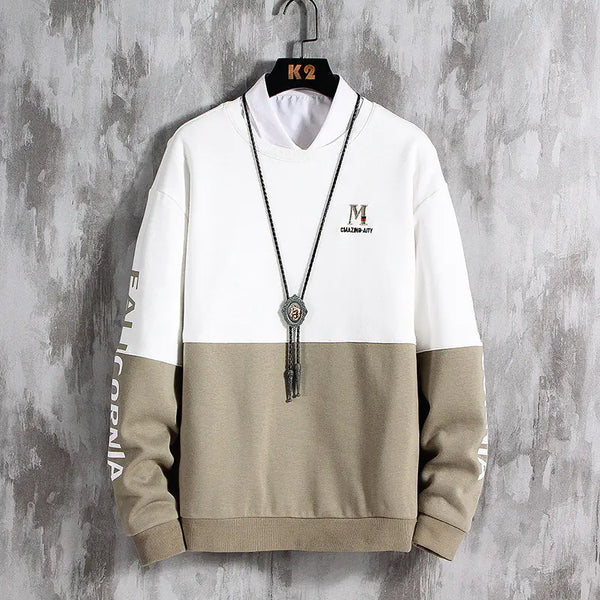 Fashion Long Sleeve Men's T-Shirt with Ribbed Cuffs