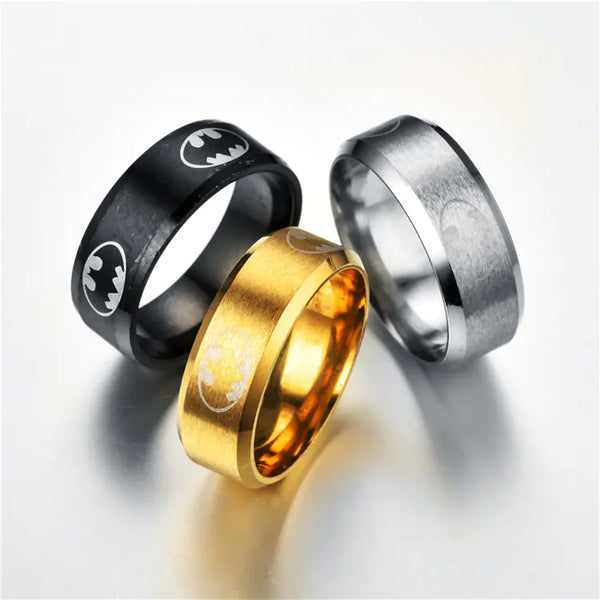 Tricolor Batman Stainless Steel Ring Jewelry