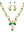 Sacina Green Bridesmaid Jewelry Set Flower Leaf Rhinestone Necklace and Earrings Set Wedding Jewelry Green Necklace Green Jewelry Set for Women Vintage Necklace Christmas Jewelry Gift