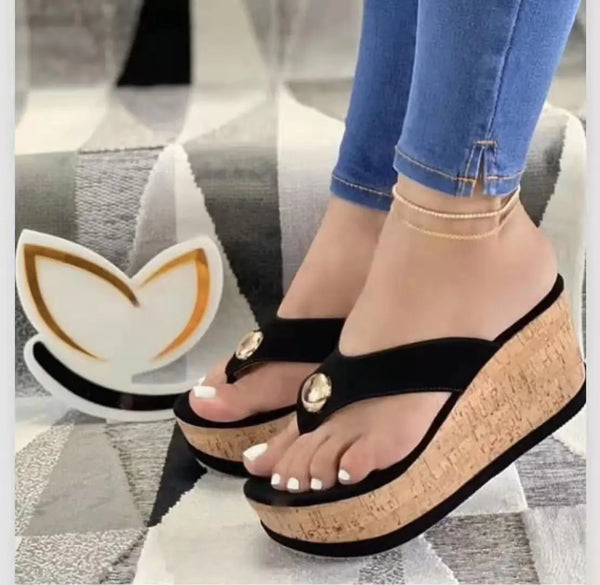 Women's Wedge Heel Flip Flop Sandals