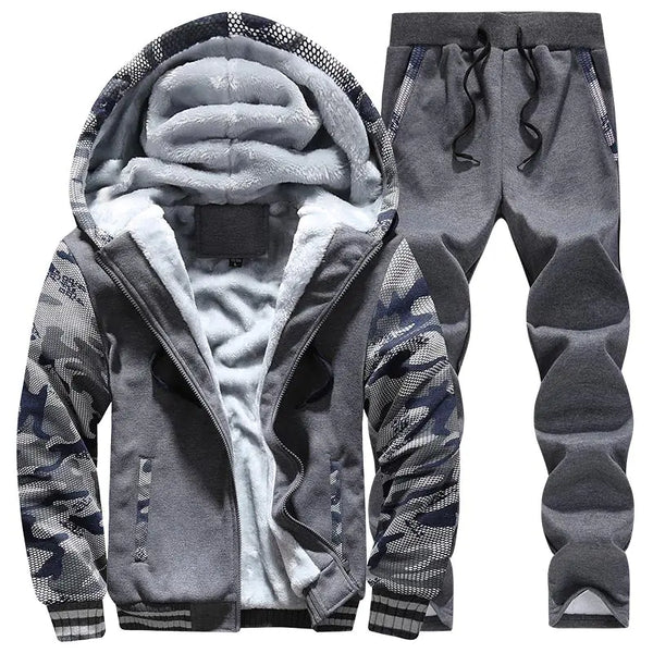 Men's Thickened Fleece Sportswear Set (Customizable)