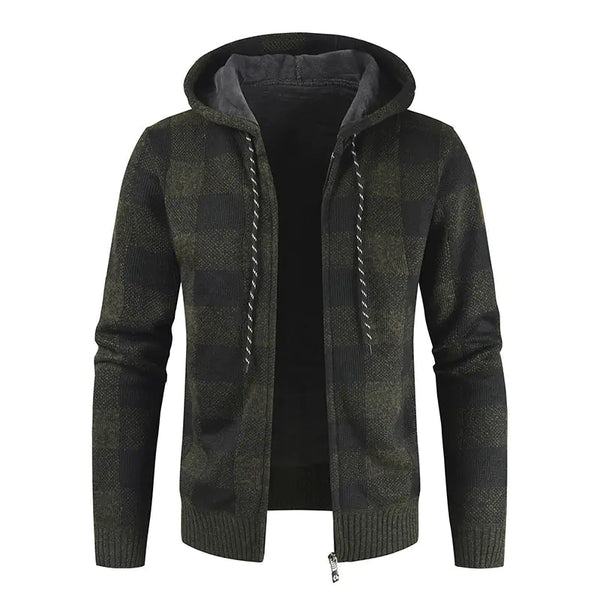 Men's Hooded Velvet Sweater Cardigan