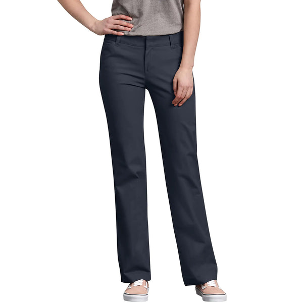 Dickies Womens Relaxed Straight Stretch Twill Pant Navy 8 Regular