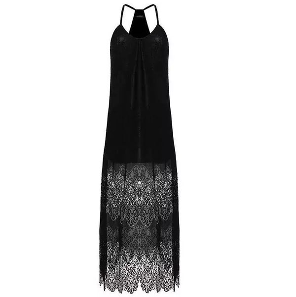 Summer Women's Lace V-Neck Spliced Dress (Beach Dress)