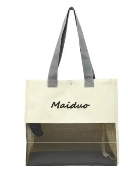 Portable Canvas Print Handbag for Outings with Pets