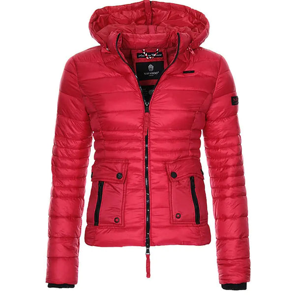 Women's Winter Red Motorcycle Jacket