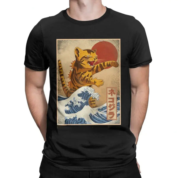 Funny Catzilla Japan Cat Lover Men's T-Shirt