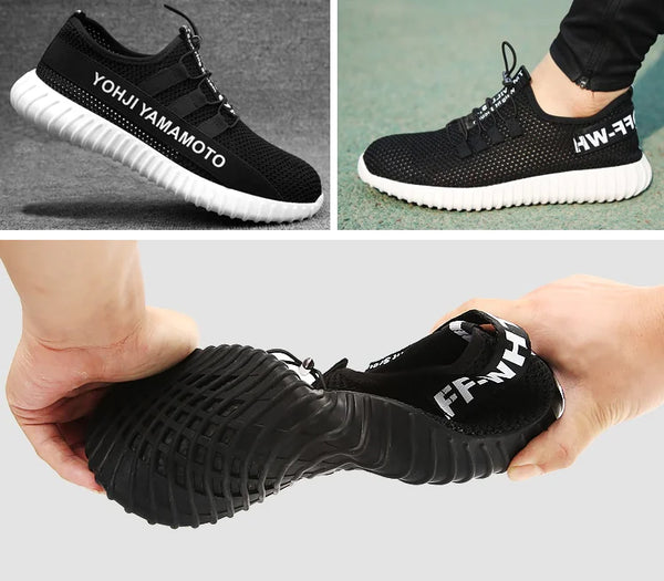 Lightweight Summer Safety Shoes for Men, Breathable Steel Toe
