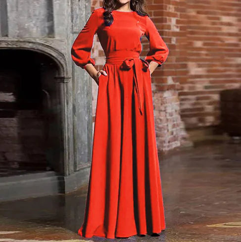 Women's Round Neck Long Dress
