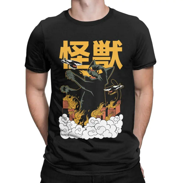 Funny Catzilla Japan Cat Lover Men's T-Shirt