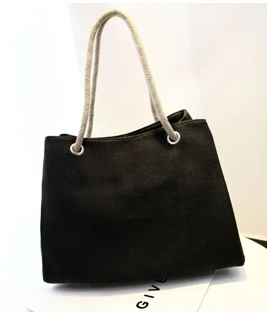 Summer Beach Women's Bag - Cotton Linen Tote Bag