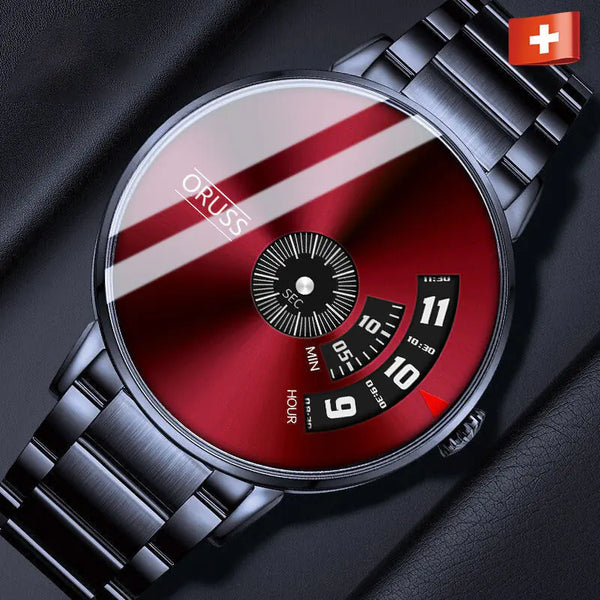 Men's Waterproof Automatic Steel Watch with Black Tech