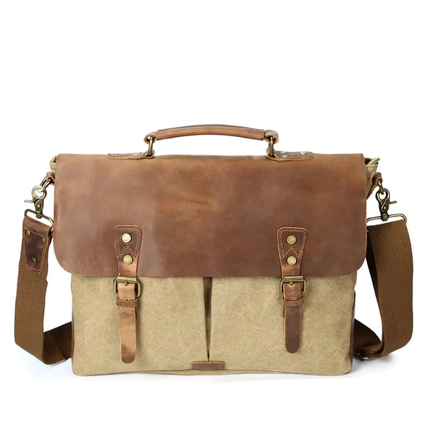 Men's Canvas Messenger Bag, Shoulder Briefcase