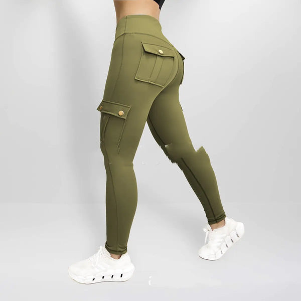 High Elastic Women's Fitness Pants with Pockets