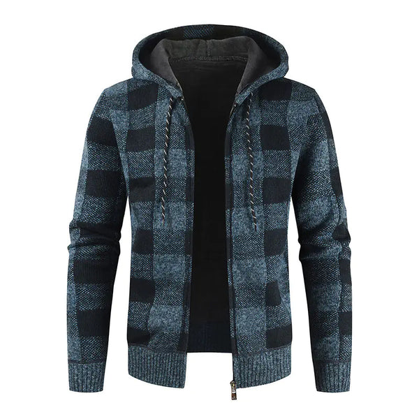 Men's Hooded Velvet Sweater Cardigan