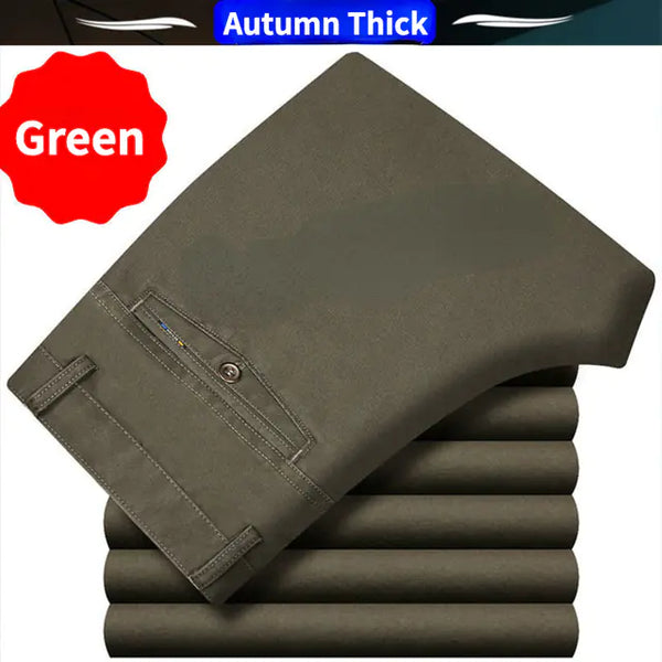 Men's Casual Stretch Cotton Suit Pants for Summer