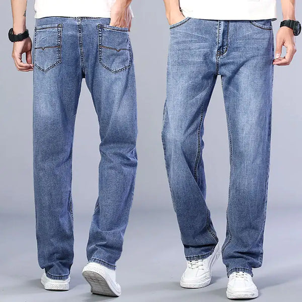 Men's Loose Straight Wide-Leg Summer Jeans Pants