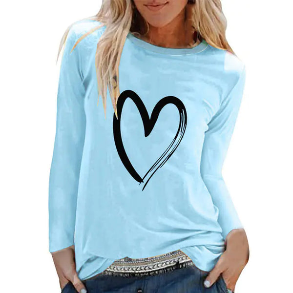 Women's Casual Long Sleeve Loose Basic T-Shirt