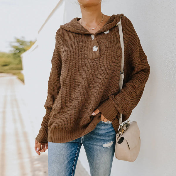 Women's V-neck Hooded Sweater T-shirt