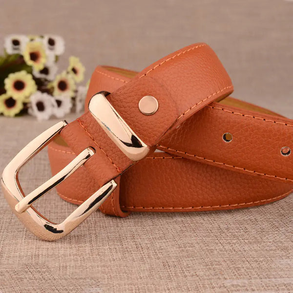 Stylish Women's Casual Faux Leather Belt with Alloy Buckle
