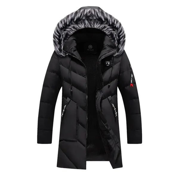Men's Thickened Winter Cotton Coat with Detachable Cap