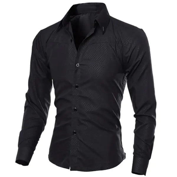Slim Fit Long Sleeve Cotton Shirt for Men - British Style
