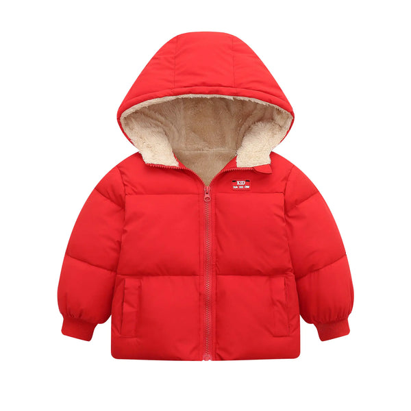 Vmterliya Baby Winter Coats Outerwear for Toddler Kids Infants Boys Girls Light Puffer Warm Hooded Down Jacket for 2-7 Years (US Age 5 Years 6 Years Red)