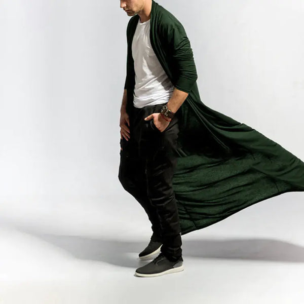 Men's Slim Fit Casual Long Trench Coat