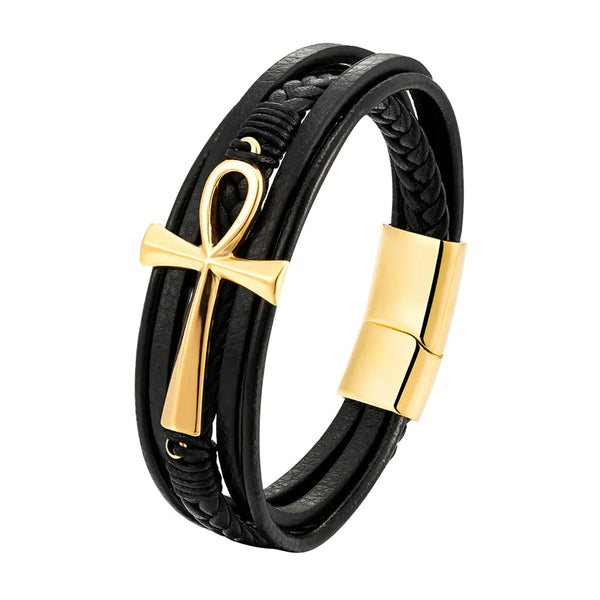 Multi-layer Braided Leather Bracelet for Men