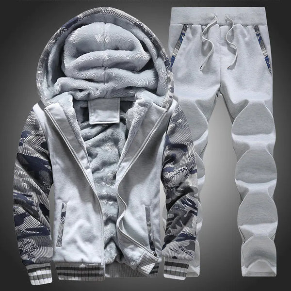Men's Thickened Fleece Sportswear Set (Customizable)