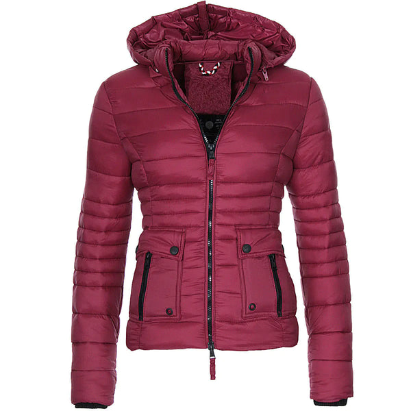 Women's Winter Red Motorcycle Jacket
