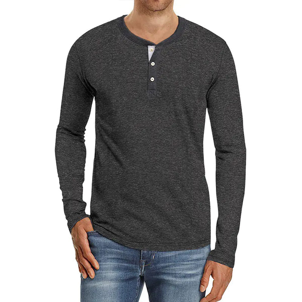 Large Men's European American Long Sleeve T-Shirt