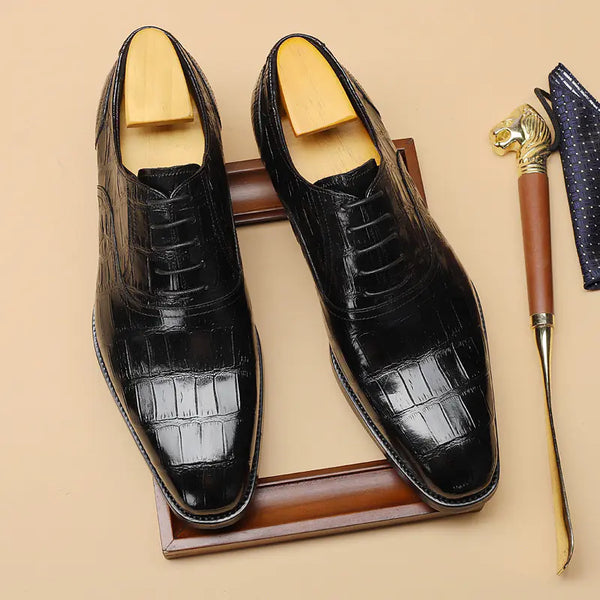 Handmade Leather Lace-Up Shoes for Men