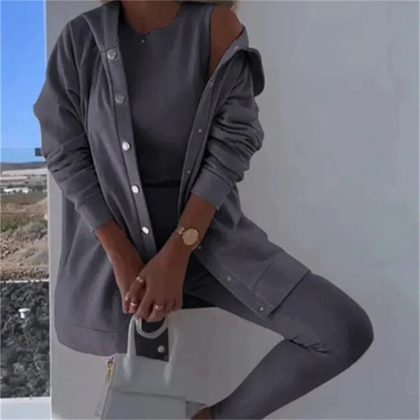 Women's Hooded Sweater Vest & Pants
