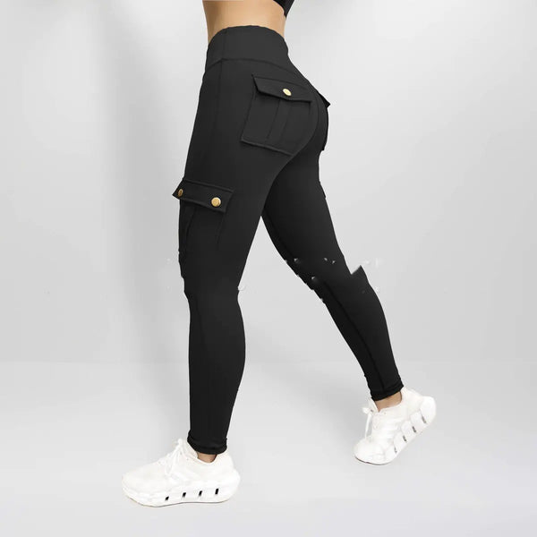 High Elastic Women's Fitness Pants with Pockets