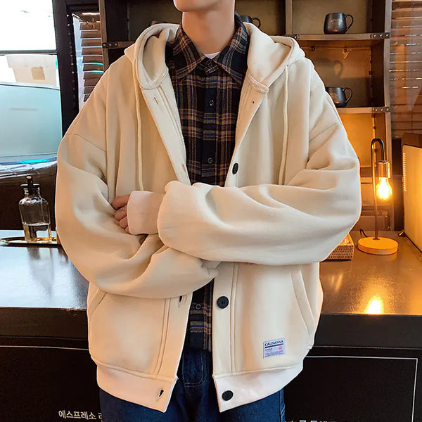 Men's Casual Hooded Jacket - Loose Baseball Coat