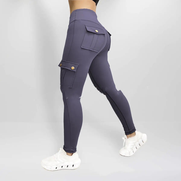 High Elastic Women's Fitness Pants with Pockets