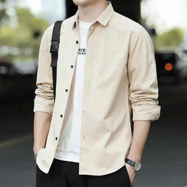 Men's Casual Loose Long Sleeve Work Shirt Jacket
