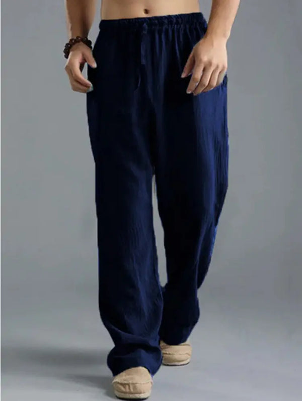 Men's Large Loose Casual Linen Sports Pants