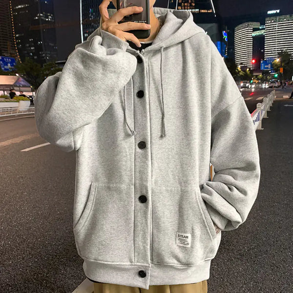 Men's Casual Hooded Jacket - Loose Baseball Coat